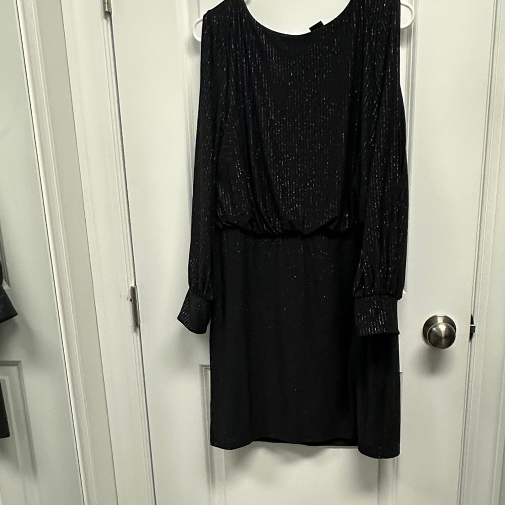 Lot of 2 Jessica Howard Black Sparkle and Black blue sparkle Long-Sleeve dress